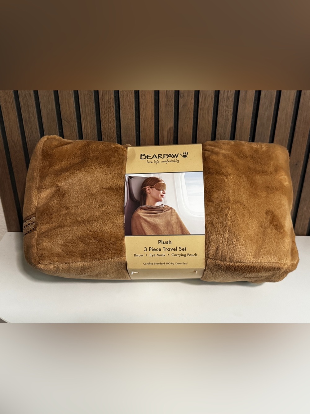 BearPaw Plush 3-Piece Travel Set - Chestnut Brown